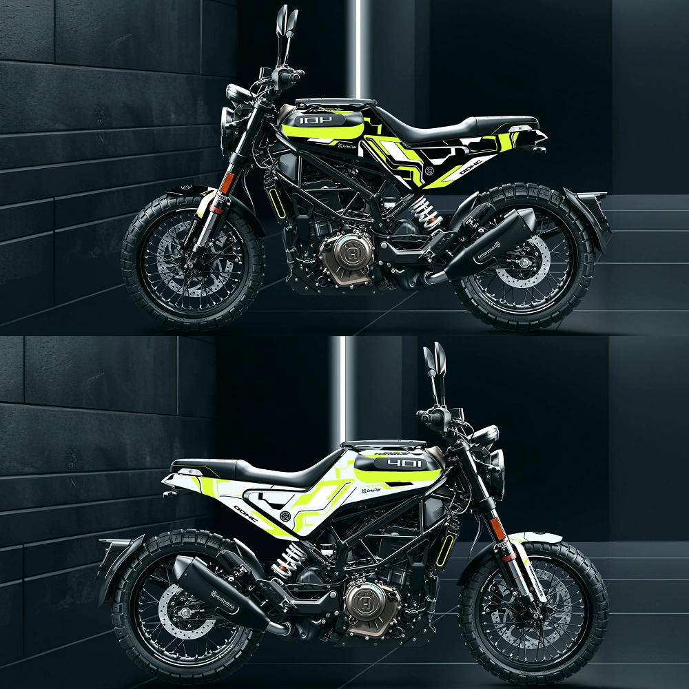 Reverse Tone Edition Full Body Sticker Compatible with Husqvarna 401 | Made in Premium Gloss Vinyl with FPF (Fade Protection Film), Waterproof, Precut Sticker, Pack of 1 Compatible with Both Side